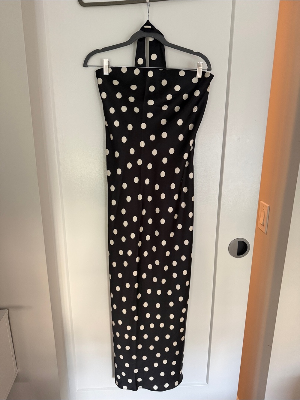 Mango Black and White Polka Dot Midi Dress